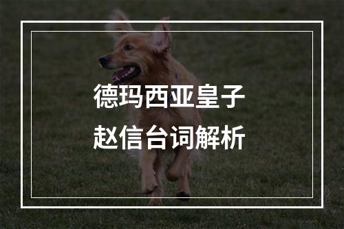 德玛西亚皇子 赵信台词解析