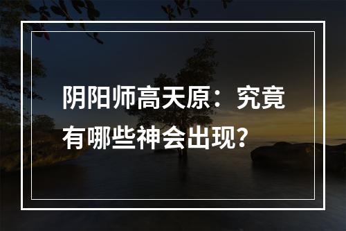 阴阳师高天原：究竟有哪些神会出现？