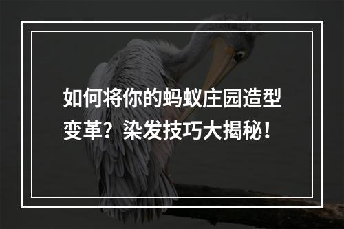 如何将你的蚂蚁庄园造型变革？染发技巧大揭秘！