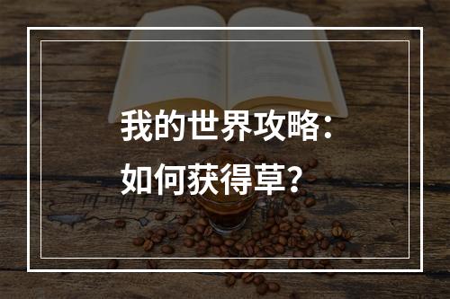 我的世界攻略：如何获得草？