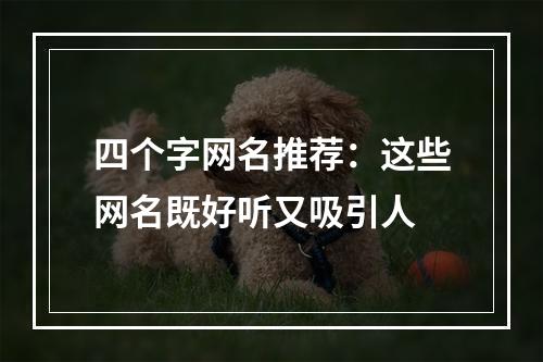 四个字网名推荐：这些网名既好听又吸引人