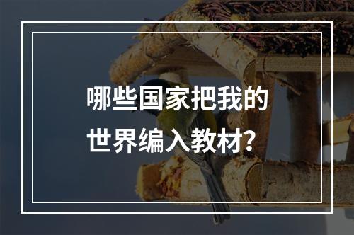 哪些国家把我的世界编入教材？