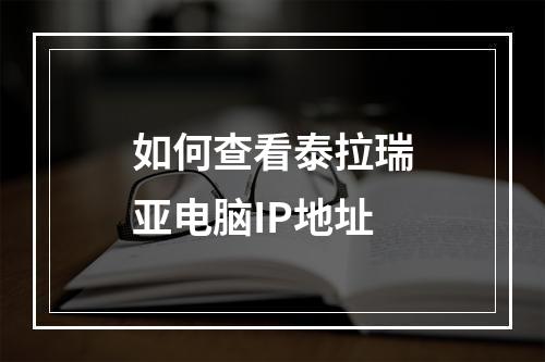 如何查看泰拉瑞亚电脑IP地址