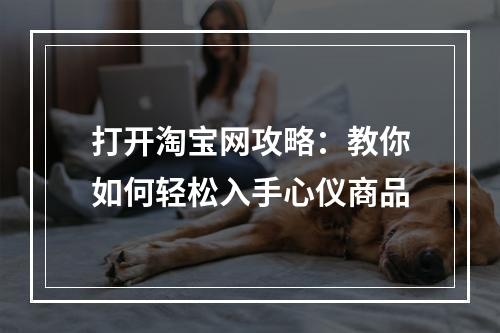 打开淘宝网攻略：教你如何轻松入手心仪商品