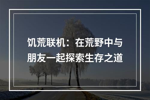 饥荒联机：在荒野中与朋友一起探索生存之道