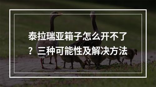 泰拉瑞亚箱子怎么开不了？三种可能性及解决方法