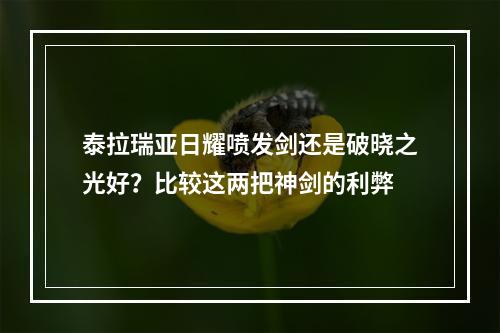 泰拉瑞亚日耀喷发剑还是破晓之光好？比较这两把神剑的利弊