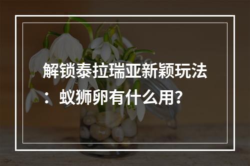 解锁泰拉瑞亚新颖玩法：蚁狮卵有什么用？