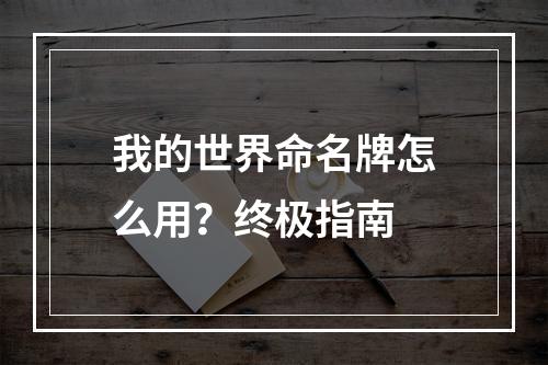 我的世界命名牌怎么用？终极指南