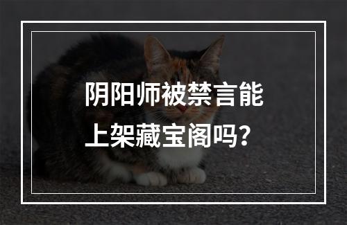 阴阳师被禁言能上架藏宝阁吗？