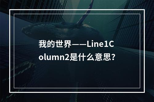 我的世界——Line1Column2是什么意思？