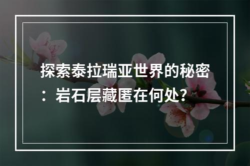 探索泰拉瑞亚世界的秘密：岩石层藏匿在何处？