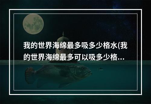 我的世界海绵最多吸多少格水(我的世界海绵最多可以吸多少格的水)