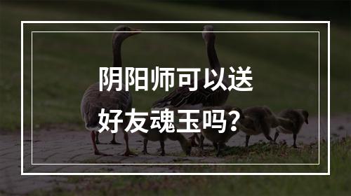 阴阳师可以送好友魂玉吗？