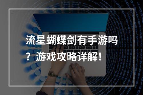 流星蝴蝶剑有手游吗？游戏攻略详解！