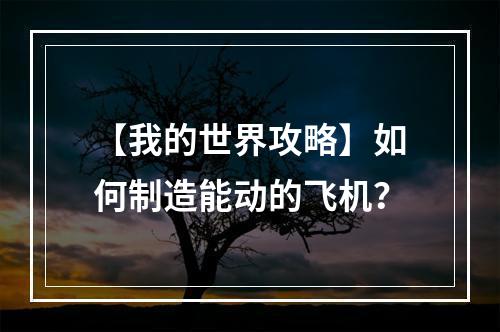 【我的世界攻略】如何制造能动的飞机？