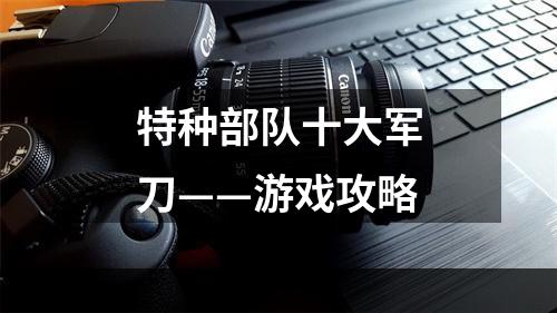 特种部队十大军刀——游戏攻略