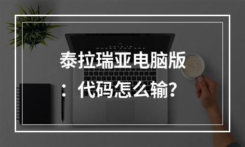 泰拉瑞亚电脑版：代码怎么输？