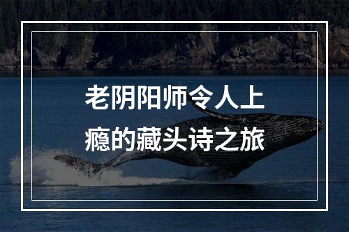 老阴阳师令人上瘾的藏头诗之旅