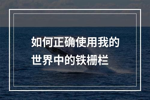 如何正确使用我的世界中的铁栅栏