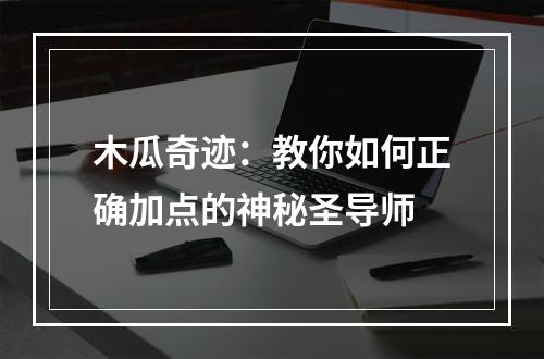 木瓜奇迹：教你如何正确加点的神秘圣导师