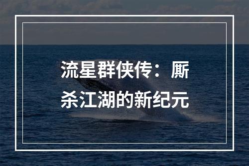 流星群侠传：厮杀江湖的新纪元