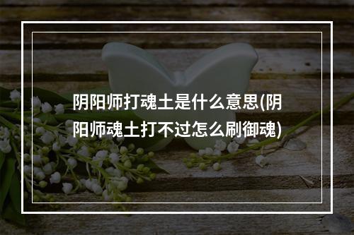 阴阳师打魂土是什么意思(阴阳师魂土打不过怎么刷御魂)