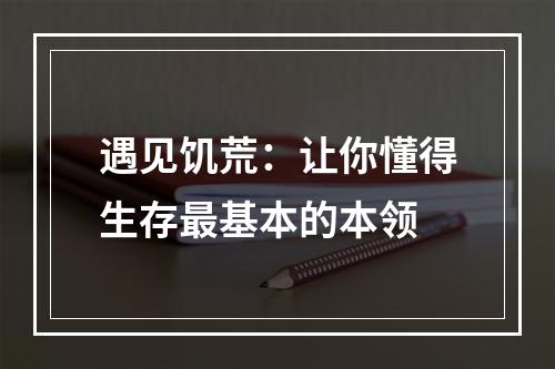 遇见饥荒：让你懂得生存最基本的本领