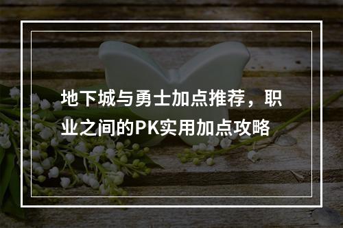 地下城与勇士加点推荐，职业之间的PK实用加点攻略