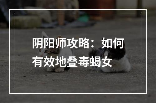 阴阳师攻略：如何有效地叠毒蝎女