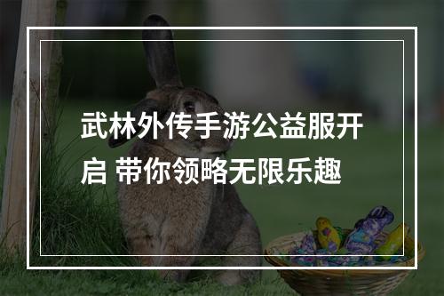 武林外传手游公益服开启 带你领略无限乐趣