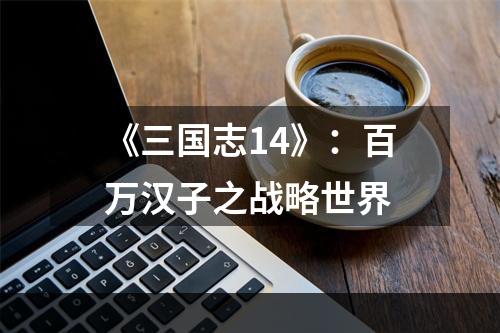 《三国志14》：百万汉子之战略世界