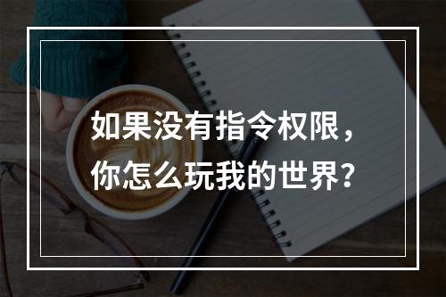 如果没有指令权限，你怎么玩我的世界？