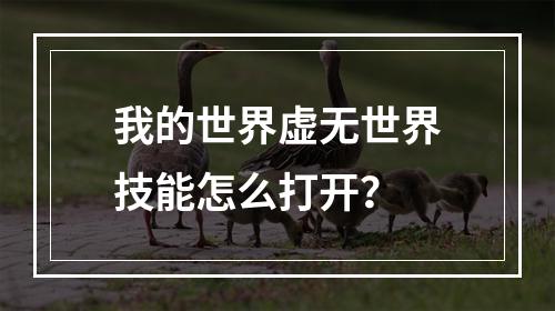 我的世界虚无世界技能怎么打开？