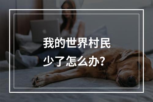 我的世界村民少了怎么办？