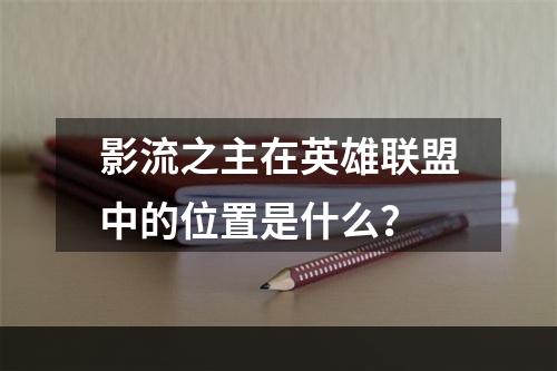 影流之主在英雄联盟中的位置是什么？