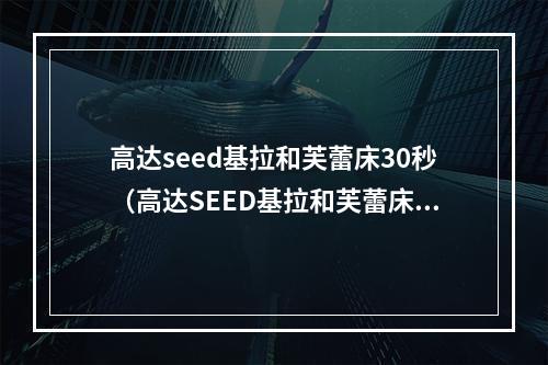 高达seed基拉和芙蕾床30秒（高达SEED基拉和芙蕾床30秒游戏攻略）