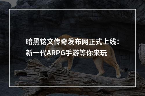 暗黑铭文传奇发布网正式上线：新一代ARPG手游等你来玩