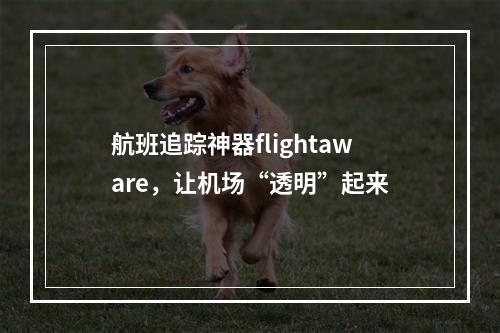 航班追踪神器flightaware，让机场“透明”起来