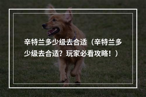 辛特兰多少级去合适（辛特兰多少级去合适？玩家必看攻略！）