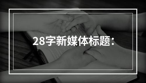 28字新媒体标题：