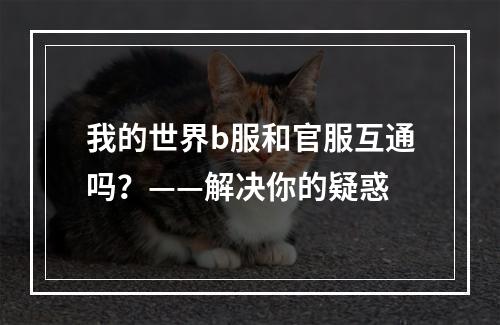 我的世界b服和官服互通吗？——解决你的疑惑