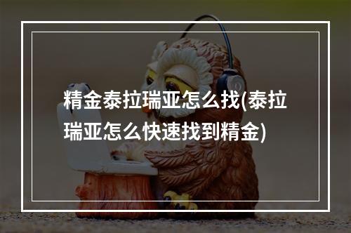 精金泰拉瑞亚怎么找(泰拉瑞亚怎么快速找到精金)