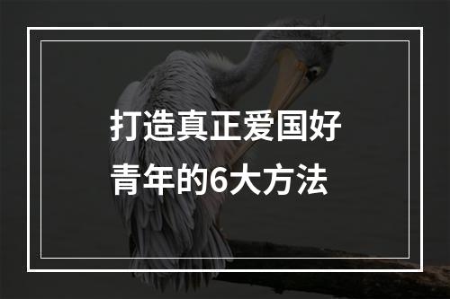 打造真正爱国好青年的6大方法