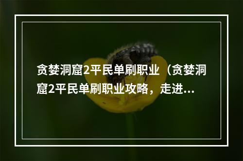 贪婪洞窟2平民单刷职业（贪婪洞窟2平民单刷职业攻略，走进这个危险世界的必修课！）