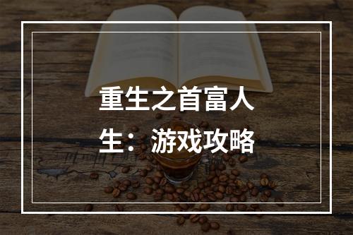 重生之首富人生：游戏攻略