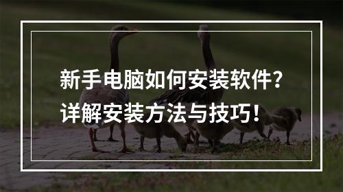 新手电脑如何安装软件？详解安装方法与技巧！