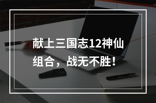 献上三国志12神仙组合，战无不胜！