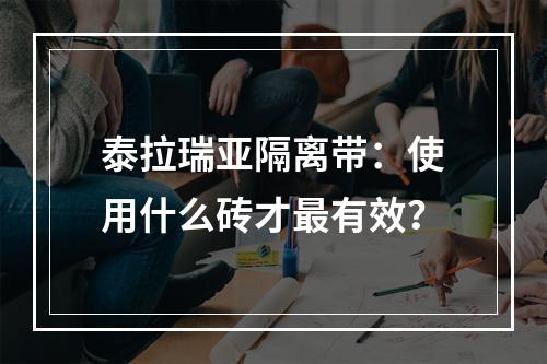 泰拉瑞亚隔离带：使用什么砖才最有效？