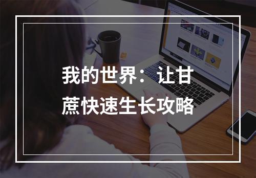 我的世界：让甘蔗快速生长攻略